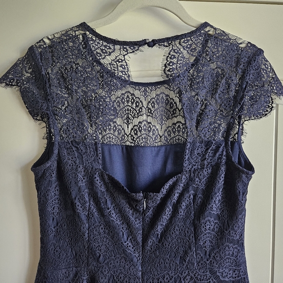 Navy Blue Lace Dress - Picture 4 of 5